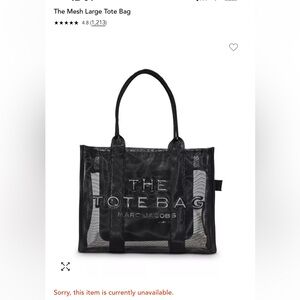 Marc Jacobs Black Mesh Large Tote Bag